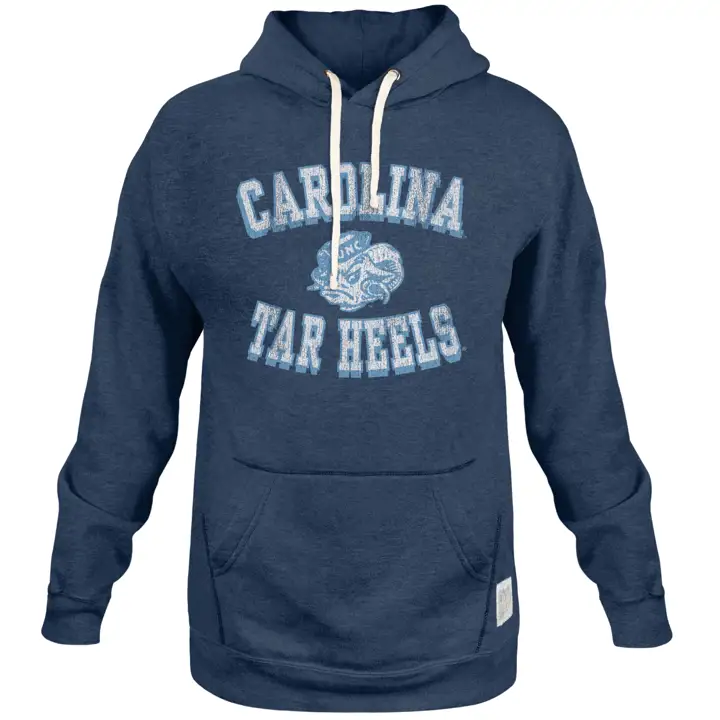 Sweat à capuche Tri-mélange vintage des Tar Heels de la Caroline du Nord NCAA MARINE