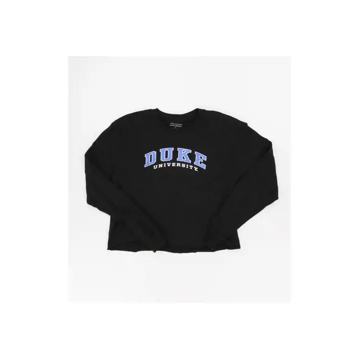 T-shirt court à manches longues NCAA Duke Blue Devils pour femme – Noir