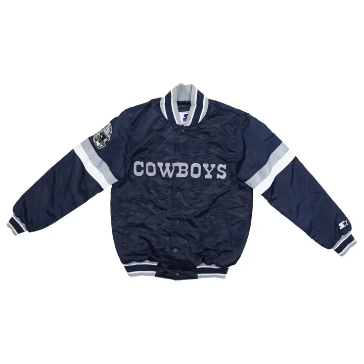 Veste universitaire en satin Dallas Cowboys NFL Starter pour les matchs à domicile 23