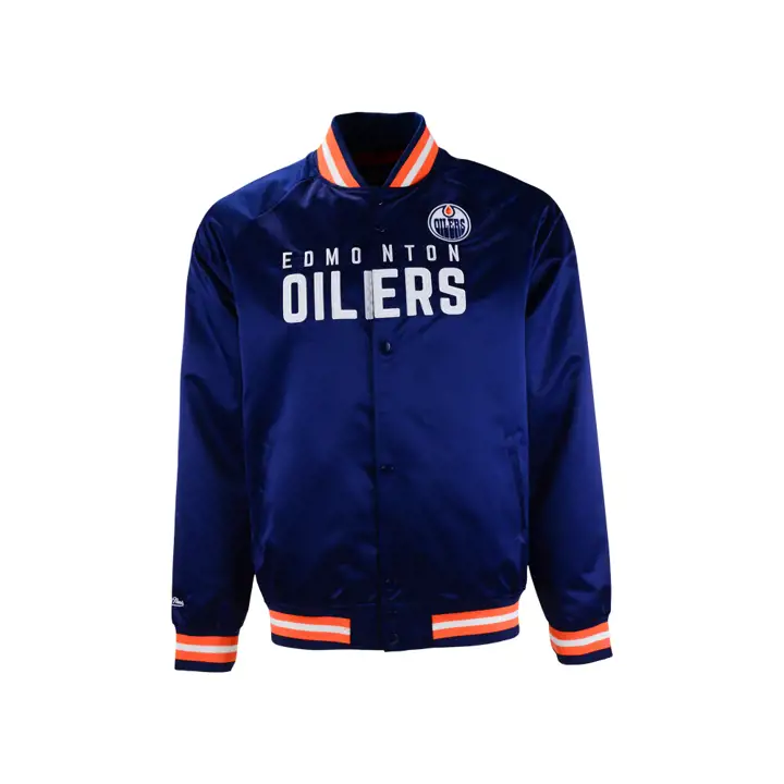 Veste en satin légère Edmonton Oilers NHL M&N Marine
