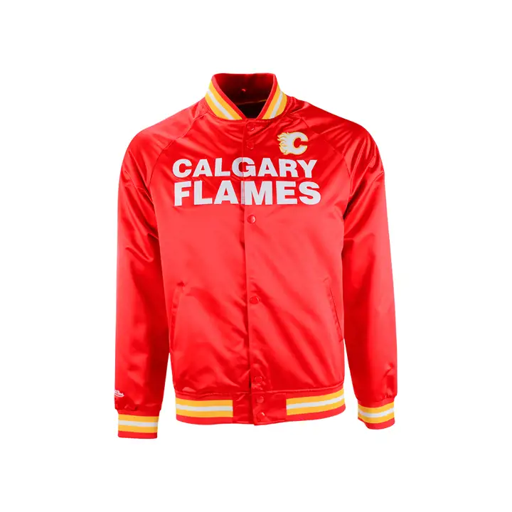 Veste légère en satin rouge Calgary Flames NHL M&N