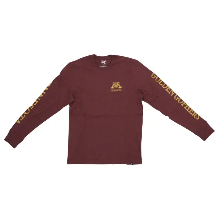 T-shirt Minnesota Golden Gophers NCAA Triple Down manches longues 23 MAR