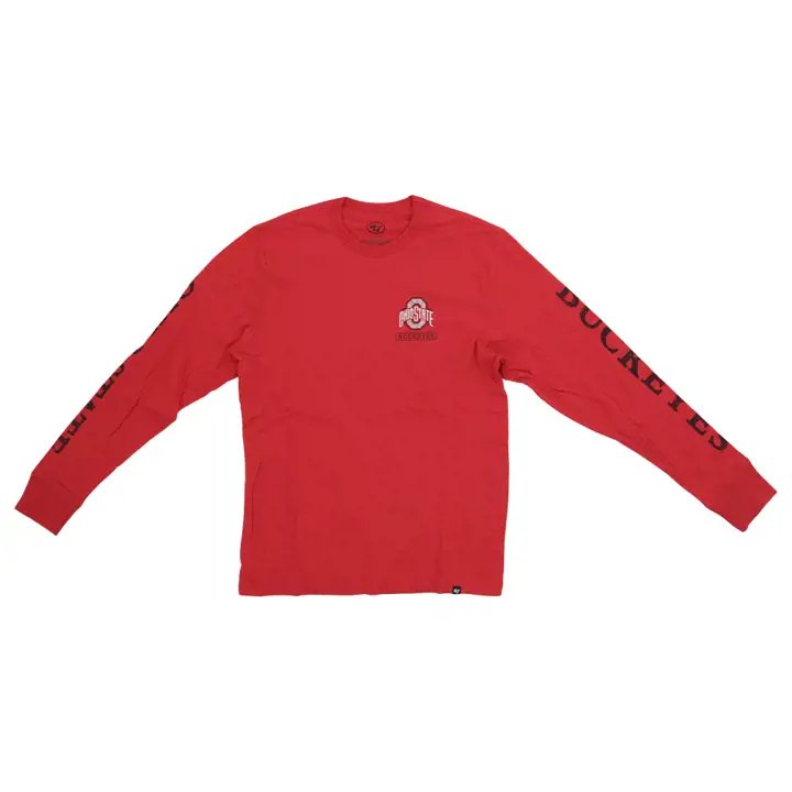 T-shirt manches longues NCAA Triple Down Ohio State Buckeyes 23 ROUGE