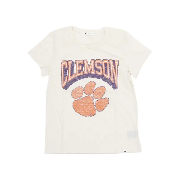 T-shirt Spencer Frankie Clemson Tigers NCAA pour femme, ivoire