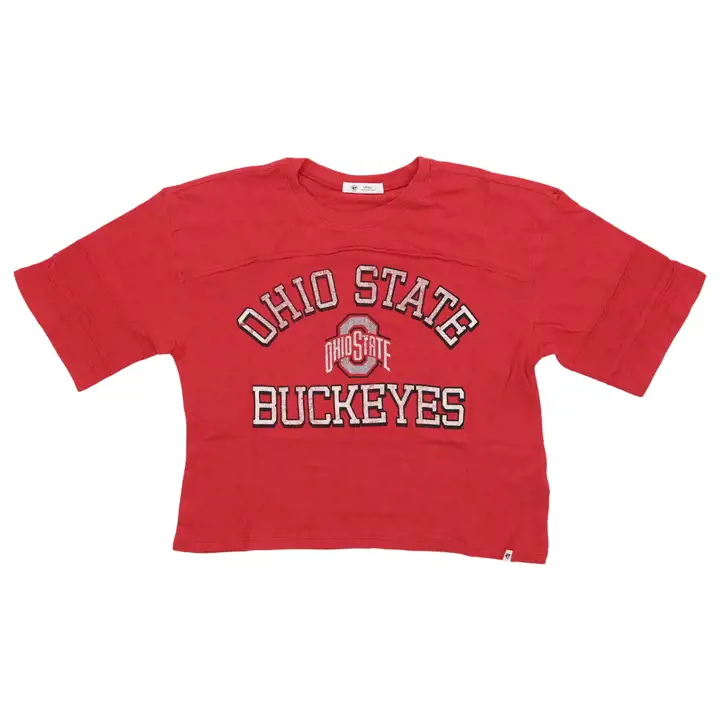 T-shirt court Stevie femme NCAA Ohio State Buckeyes 23 ROUGE