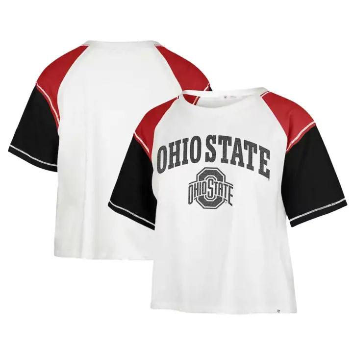 T-shirt court Gia NCAA pour femme Ohio State Buckeyes IVO