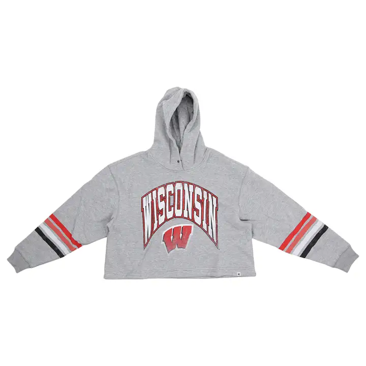 Sweat à capuche Bennett NCAA Femme Wisconsin Badgers 23 GRIS