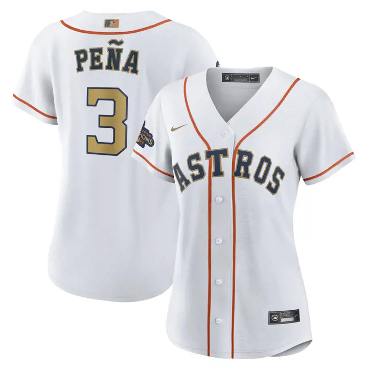 Maillot Replica ASTROS MLB Femme Doré Joueur 23 Jeremy Pena