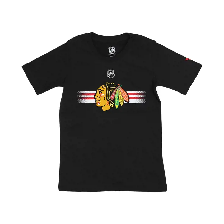 T-shirt blac à logo authentique Pro NHL des Blackhawks de Chicago pour jeune