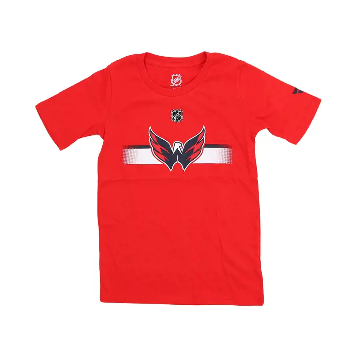 T-shirt rouge à logo authentique Pro NHL des jeunes des Capitals de Washington