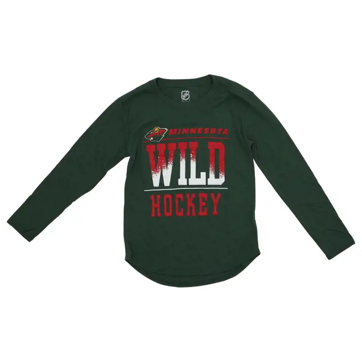 T-shirt à manches longues Minnesota Wild Youth NHL Barnburner vert