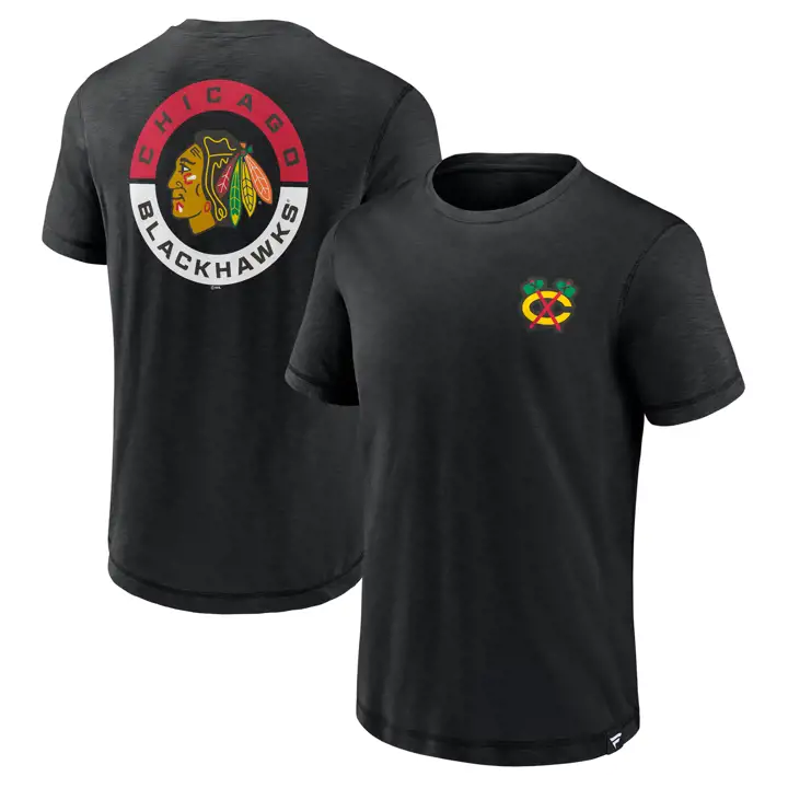 T-shirt slub Chicago Blackhawks NHL Rinkside noir