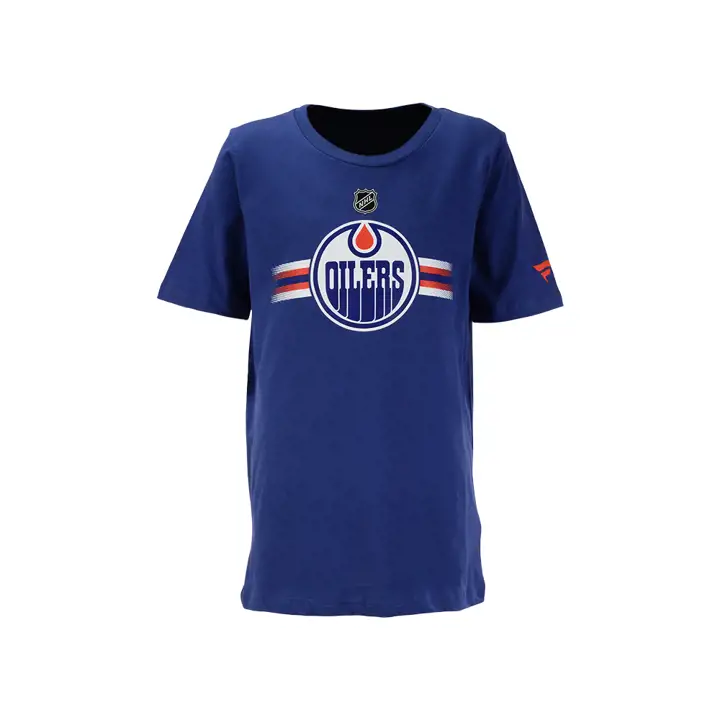 T-shirt à logo authentique Pro NHL pour jeune des Oilers d'Edmonton, bleu