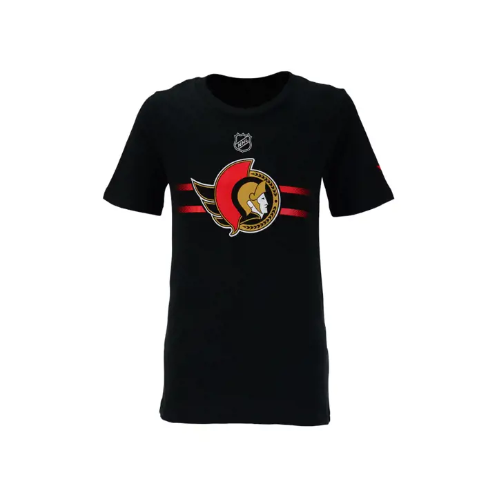 T-shirt logo authentique Pro NHL jeunesse des Sénateurs d'Ottawa, noir