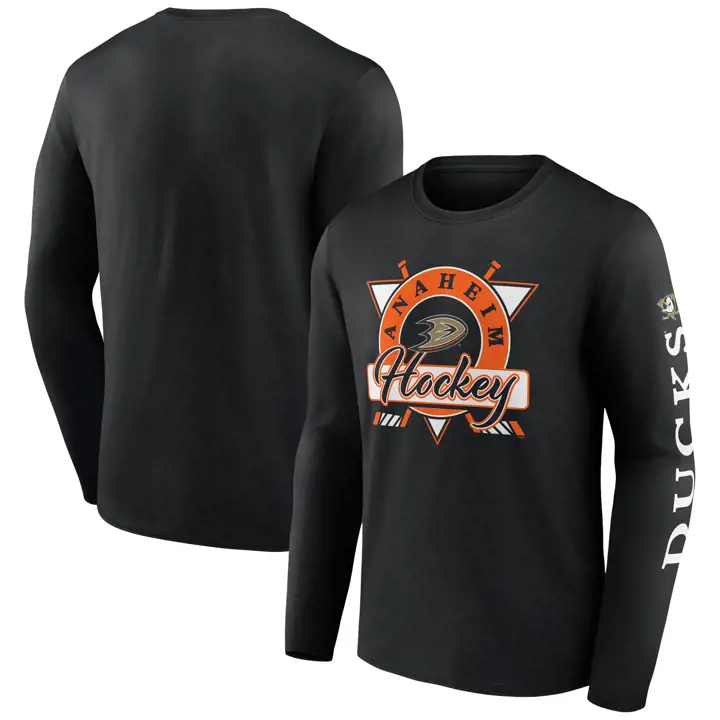 T-shirt manches longues NHL Rinkside Anaheim Ducks, noir