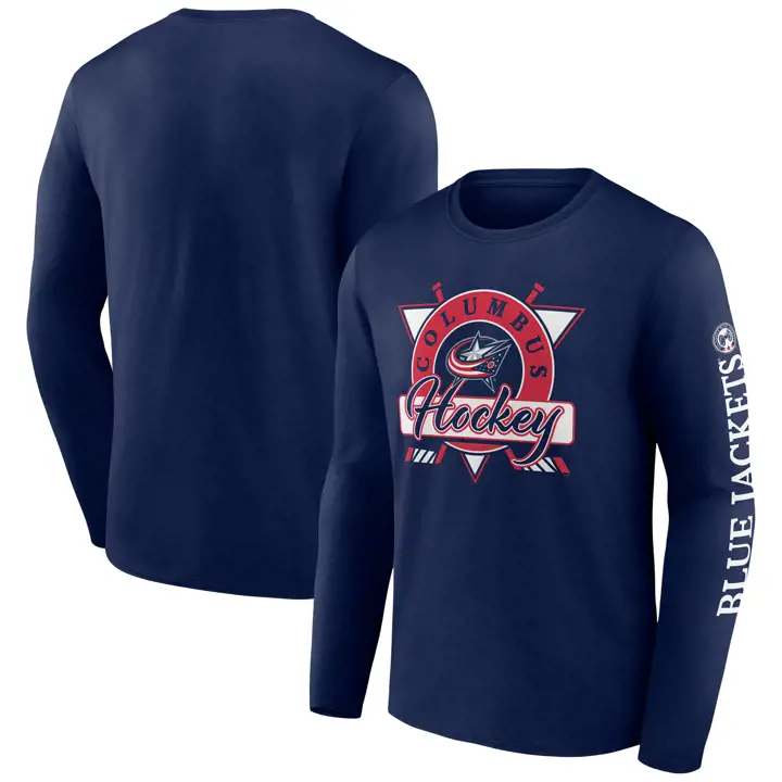 T-shirt à manches longues LNH Rinkside Columbus Blue Jackets marine