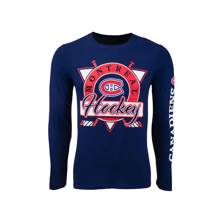T-shirt à manches longues LNH Rinkside des Canadiens de Montréal marine