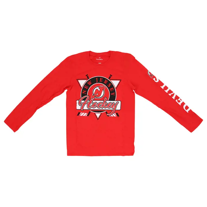 T-shirt à manches longues LNH Rinkside New Jersey Devils rouge