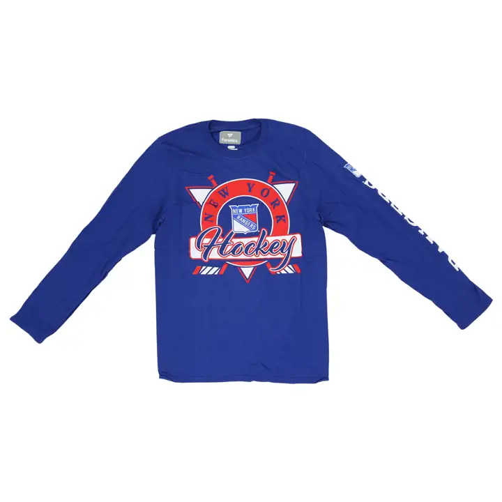 T-shirt à manches longues bleu LNH Rinkside New York Rangers