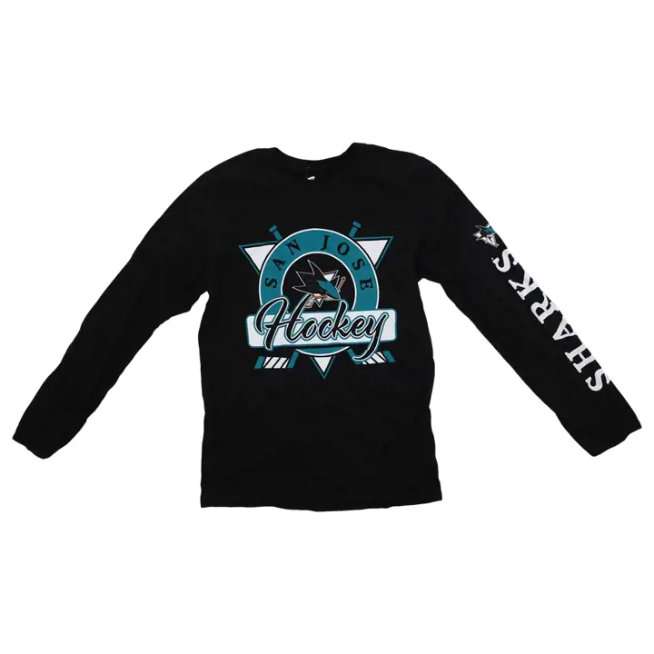 T-shirt à manches longues LNH Rinkside des Sharks de San Jose - Noir
