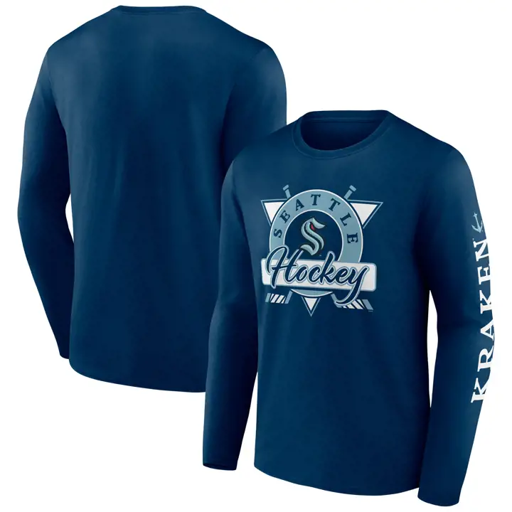 T-shirt à manches longues LNH Rinkside Seattle Kraken marine