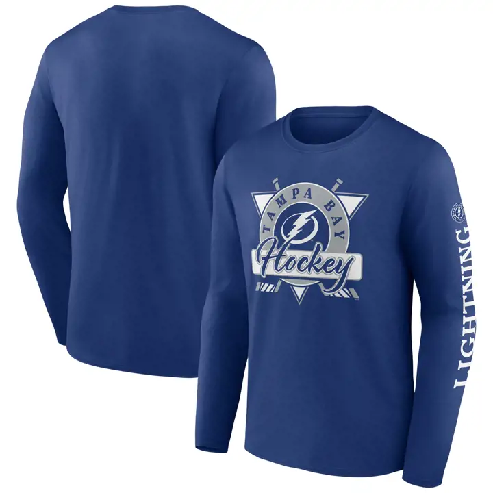 T-shirt bleu à manches longues Rinkside NHL Tampa Bay Lightning