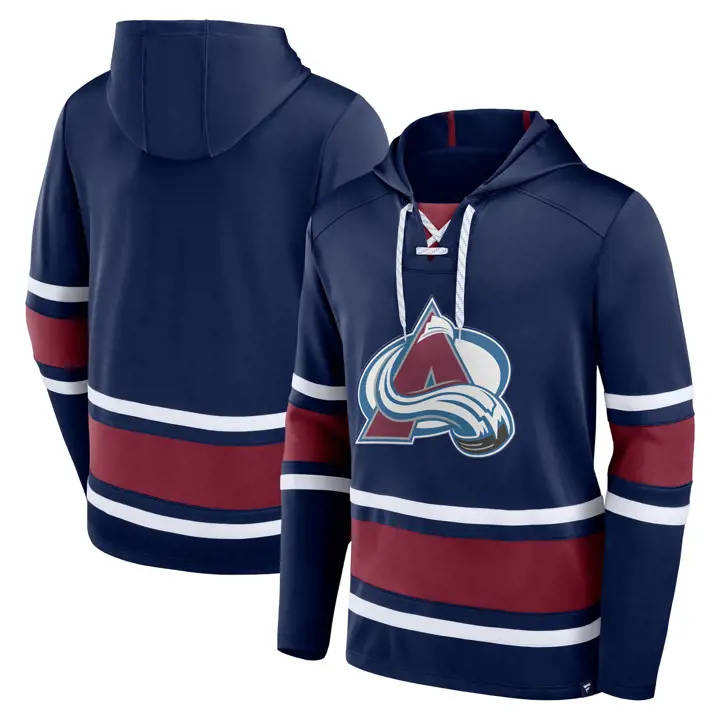 Colorado Avalanche Chandail à capuchon lacet de l'équipe LNH bleu marine