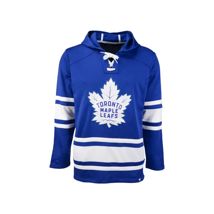 Chandail à capuchon à lacets Rinkside des Maple Leafs de Toronto de la LNH, bleu