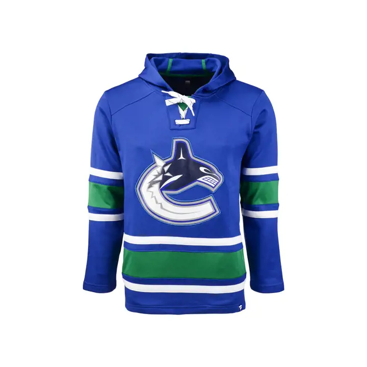 Chandail à capuchon à lacets Rinkside des Canucks de Vancouver LNH – Bleu