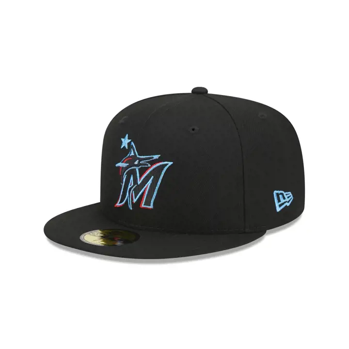 Casquette 59Fifty blk d'entraînement MLB ASG 2023 des Miami Marlins
