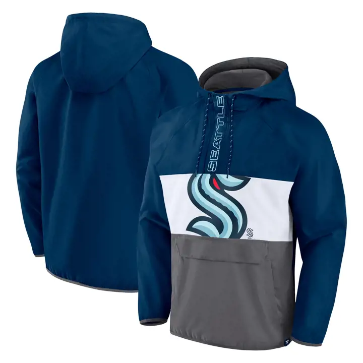 Veste Anorak Kraken de Seattle LNH CB Bleu Marine