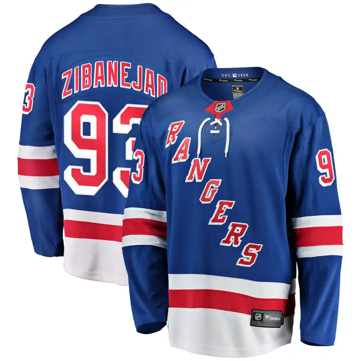 Maillot de joueur NHL Breakaway Mika Zibanejad des Rangers de New York
