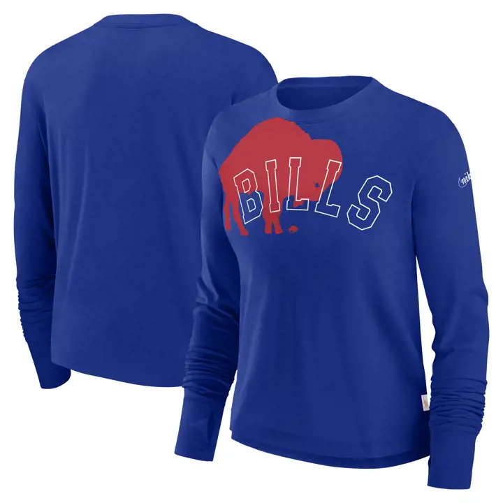 T-shirt long à manches longues et coupe courte pour femme NFL Buffalo Bills 23 Rbl Legacy
