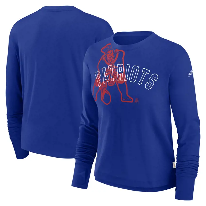 T-shirt à manches longues et coupe courte pour femme New England Patriots NFL 23 Rbl Lega