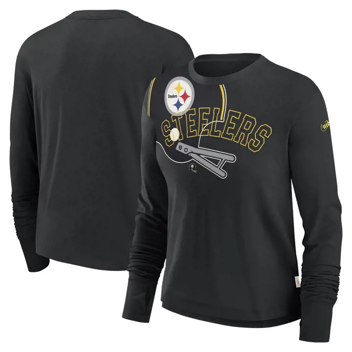 Pittsburgh Steelers NFL T-shirt femme à manches longues, taille haute, 23, noir, Legac