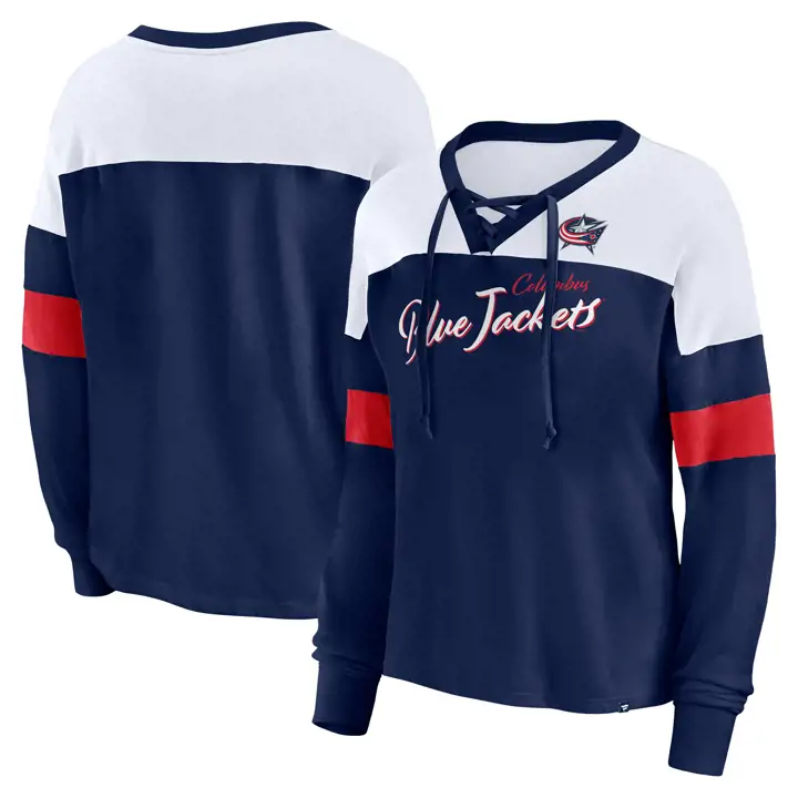 Columbus Blue Jackets NHL Femme Biblend Lace Up LS 23 marine