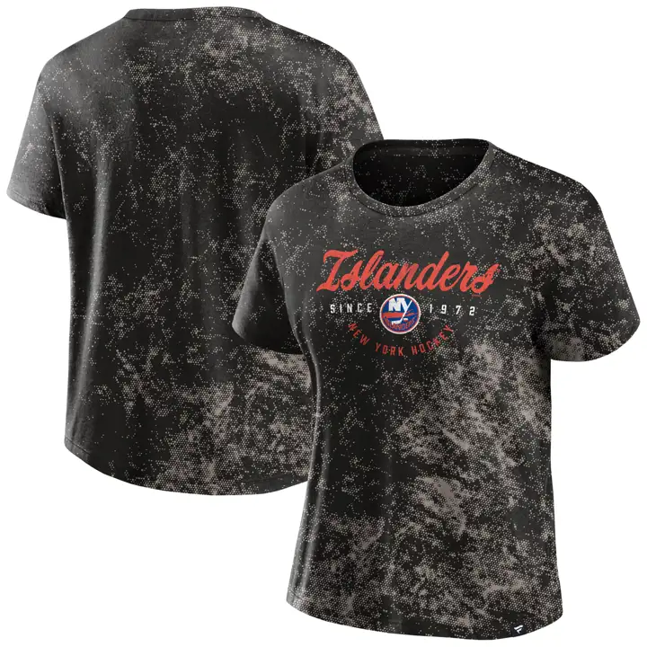 New York Islanders LNH Lavage Vintage Manches Courtes Col Rond Femme 23 noir