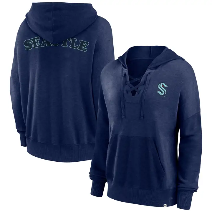 Seattle Kraken LNH – Sweat à capuche vintage en dentelle pour femme 23, noir