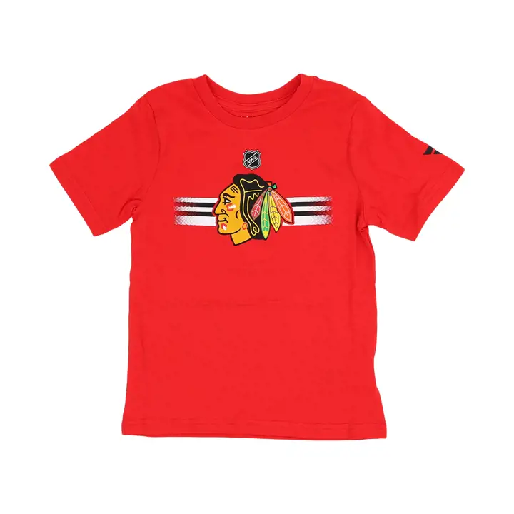 T-shirt rouge à logo authentique Pro NHL Chicago Blackhawks pour enfant