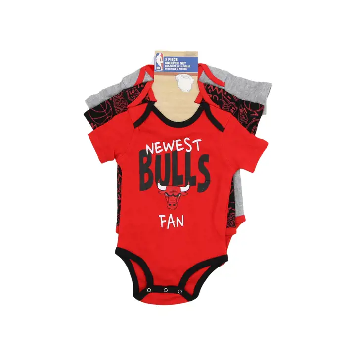 Ensemble de 3 articles pour bébé Chicago Bulls NBA Slam Dunk, rouge