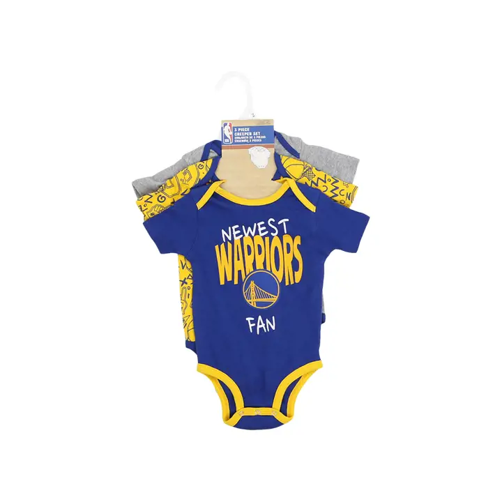 Ensemble de 3 pyjamas "Slam Dunk" NBA Golden State Warriors pour bébés, bleu