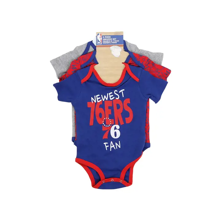 Lot de 3 bodys bleus Philadelphia 76ers NBA Infant Slam Dunk