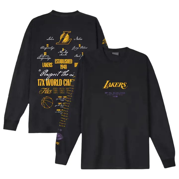Los Angeles Lakers NBA World Tour Manches Longues noir