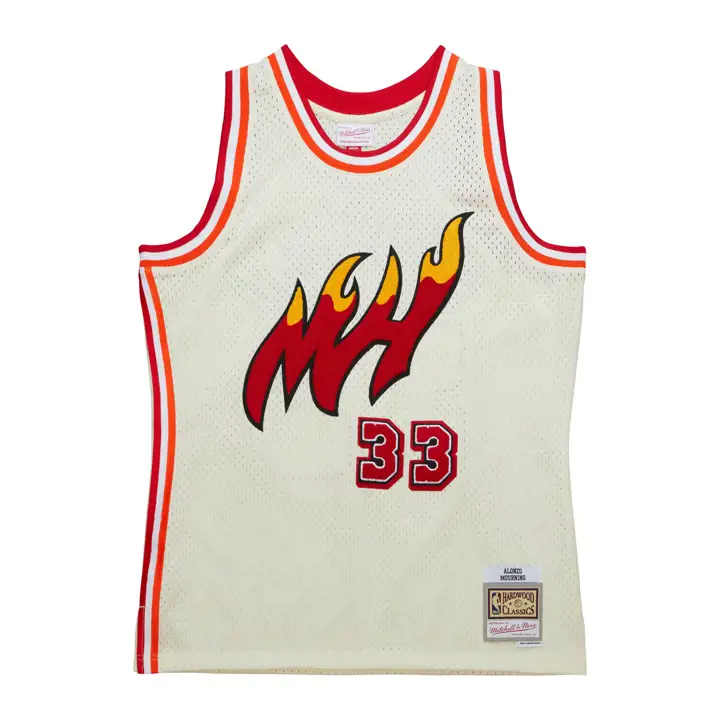 Maillot Swingman Miami Heat NBA Chainstitch Alonzo Mourning