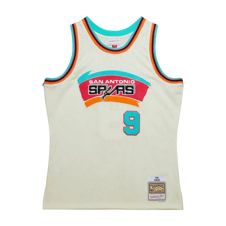 Maillot swingman NBA San Antonio Spurs avec broderie chaînette Tony Parker
