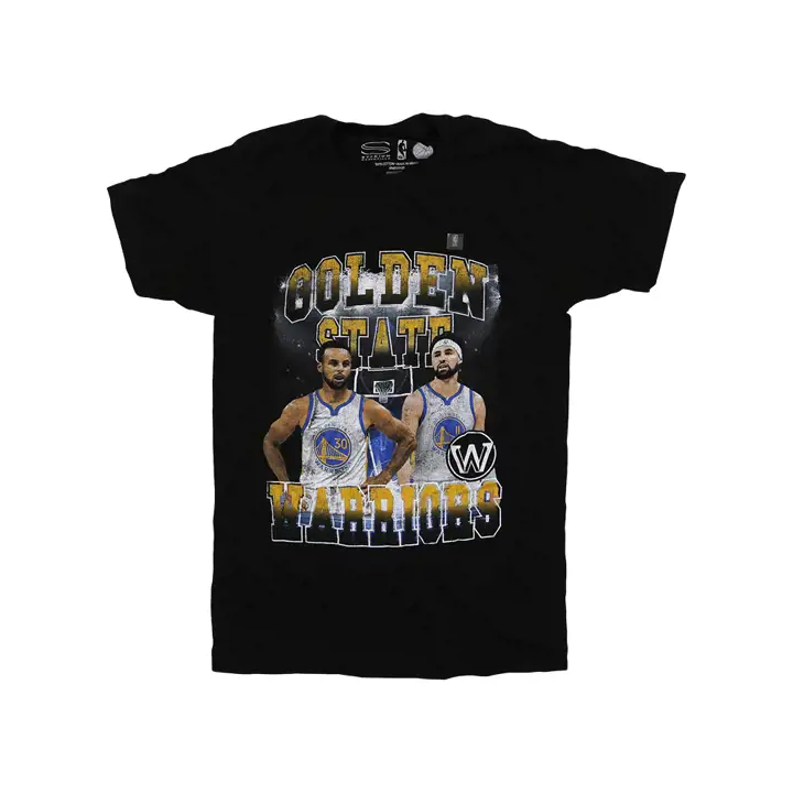 T-shirt duo de joueurs NBA Golden State Warriors noir