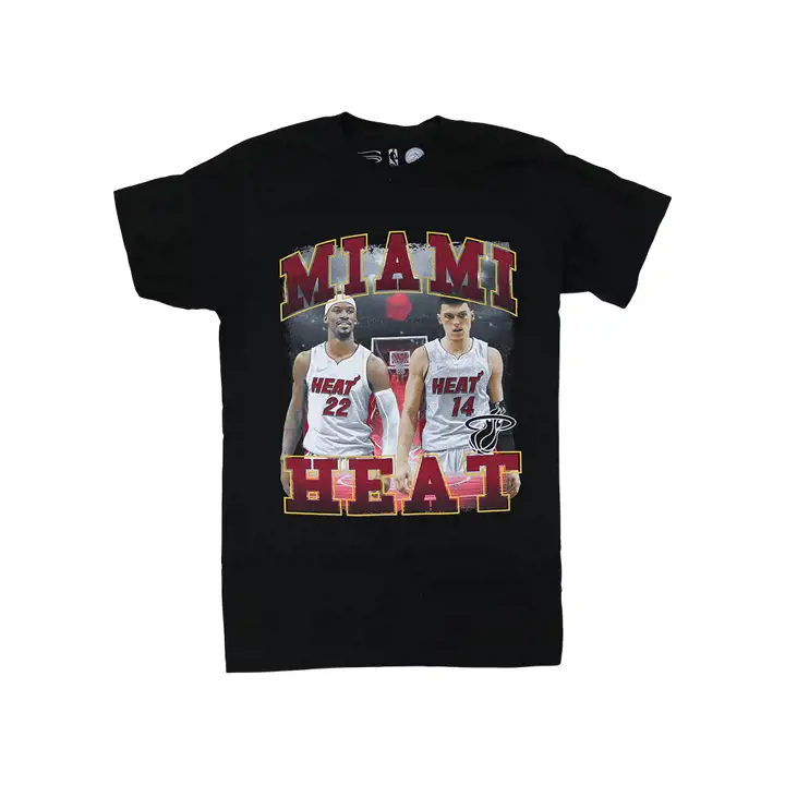 T-shirt duo de joueurs NBA Miami Heat noir
