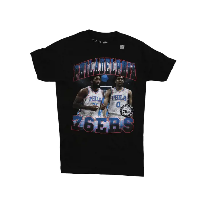T-shirt noir duo de joueurs NBA Philadelphia 76ers