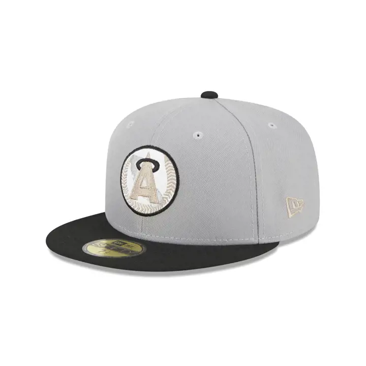 Anaheim Angels MLB Logo en cuir 59FIFTY GRIS/NOIR/GRIS