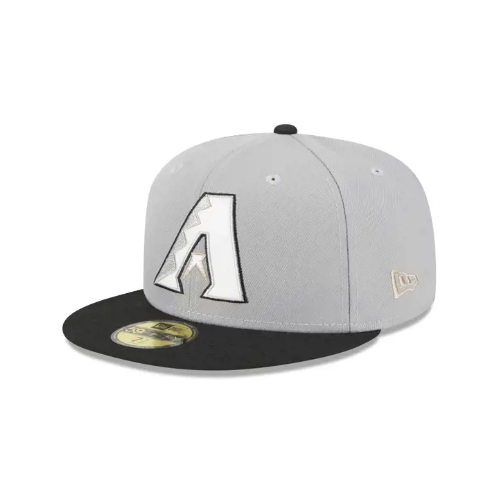 Casquette 59FIFTY Arizona Diamondbacks MLB Logo Cuir GRIS/NOIR/GRIS